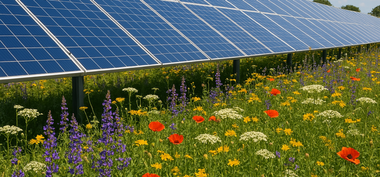 Blühende Wiesen und Photovoltaik-Freiflächenanlagen Blühende Wiesen und Photovoltaik-Freiflächenanlagen